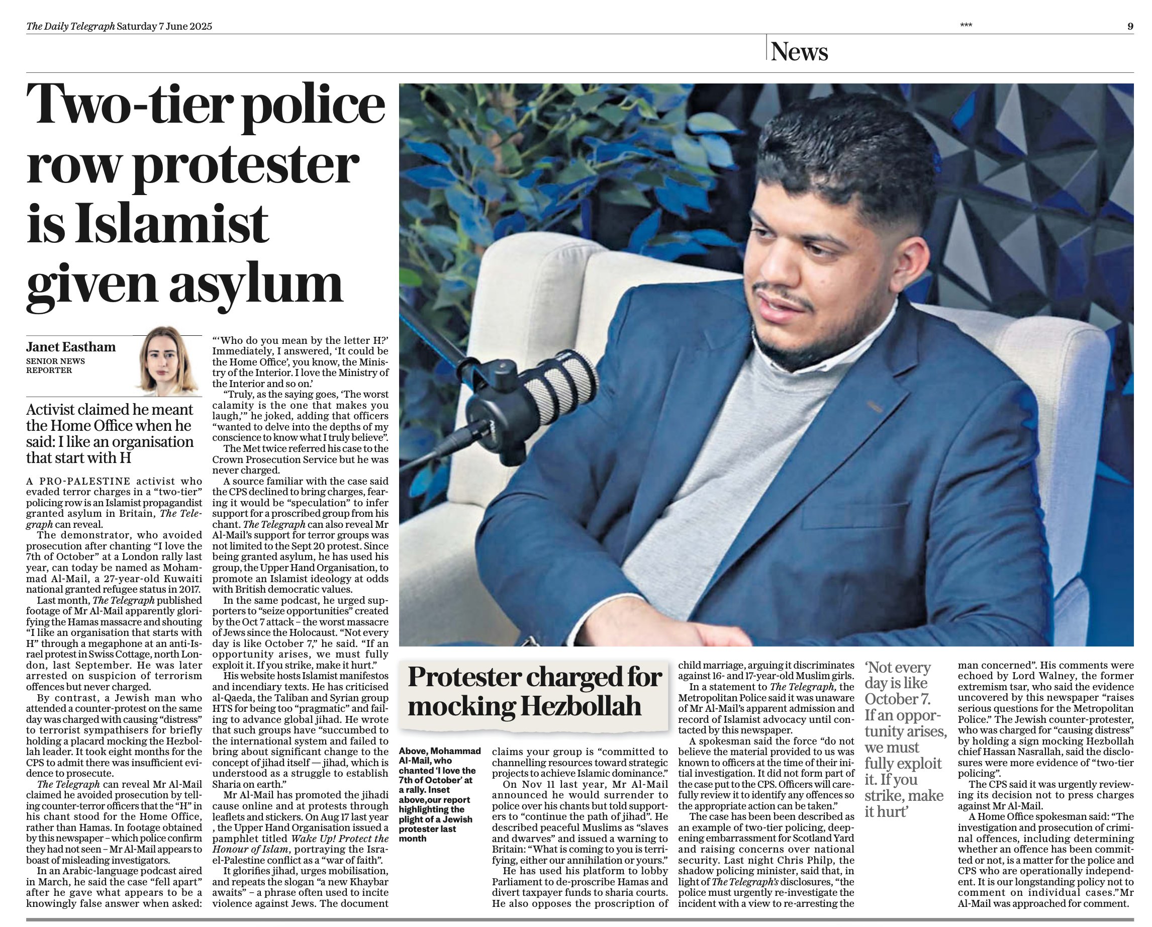 Telegraph Incitement Article